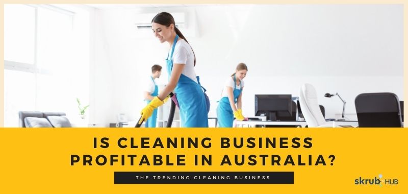 Cleaning business owner cleaning a commercial office with her team