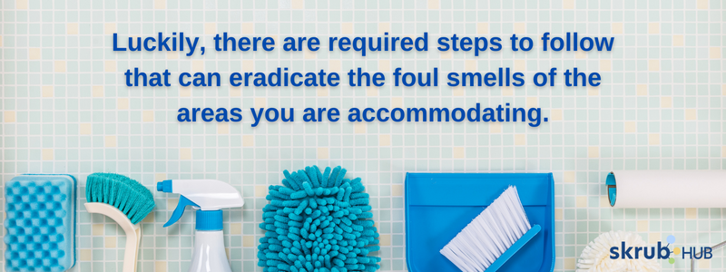 Luckily, there are required steps to follow that can eradicate the foul smells of the areas you are accommodating.